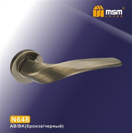 Ручки раздельные MSM N648 AB/BK (Бронза/Черный) на круглом основании